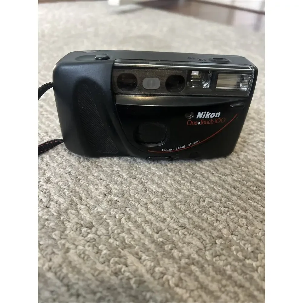 Nikon One Touch 100 35mm Point & Shoot Film Camera Tested & Works Focus Memory